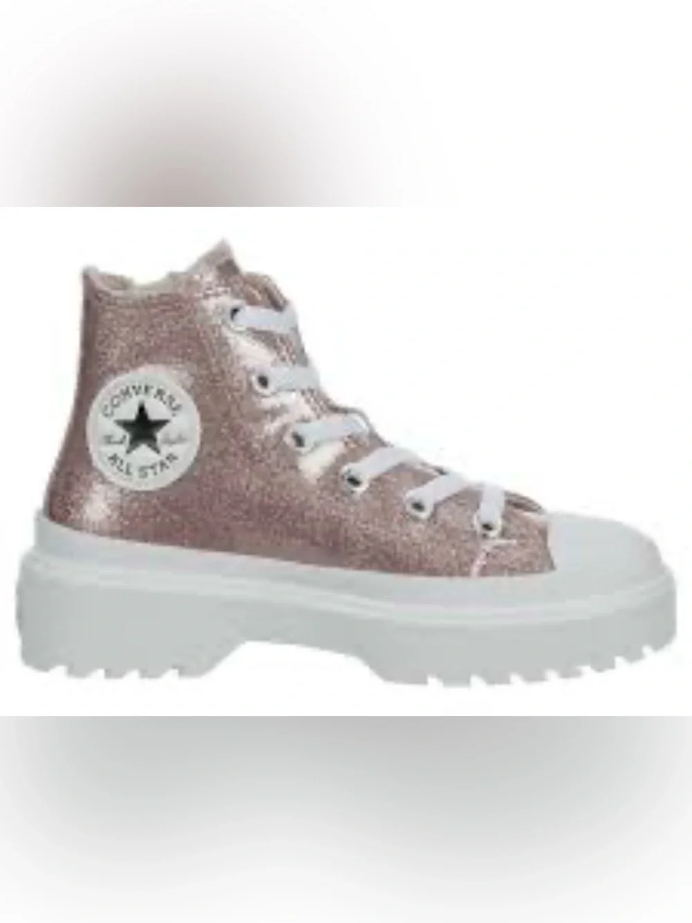 Converse Chuck Taylor All Star Lugged Glitter high-top sneakers blush pink color